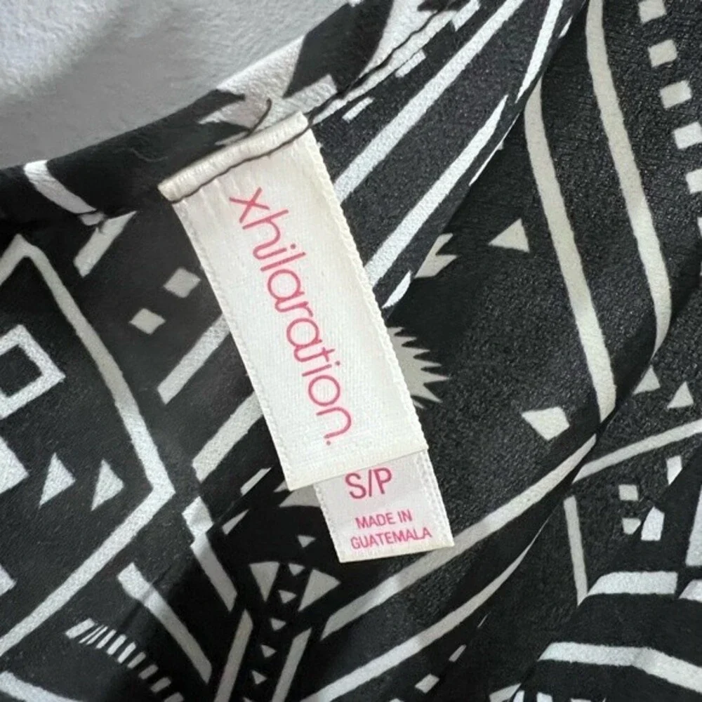 Black and white wrap top aztec print dress size small